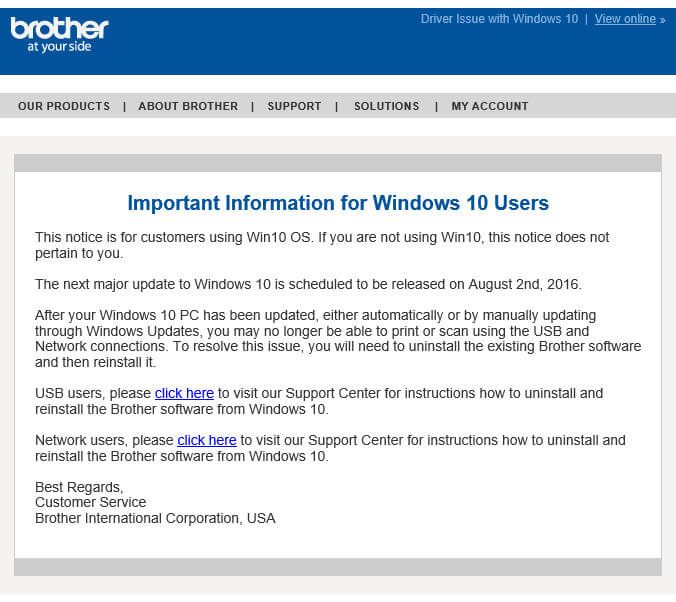 Did the Latest Windows 10 Update Break Your Brother Printer? Wirth